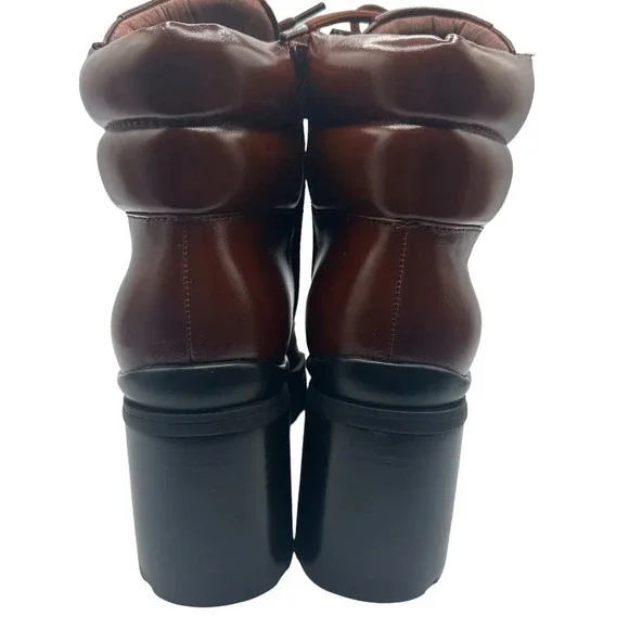 Jeffrey Campbell Hikes Block Heel Bootie In Brown. Sz: 8.5